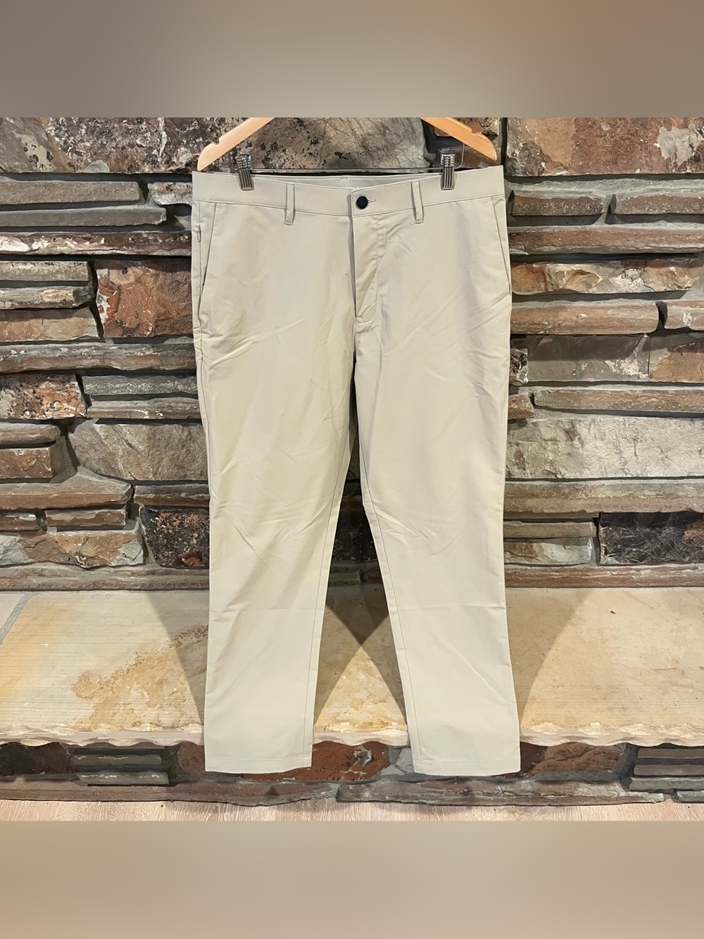 Banana Republic Slim Flat Front Chino Pants - Light Beige
